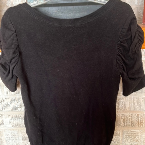 Twenty One, short sleeve button down sweater, PM,rayon/nylon/polyester/spandex. - Picture 3 of 5